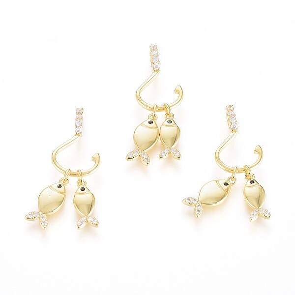Brass Micro Pave Cubic Zirconia Pendants