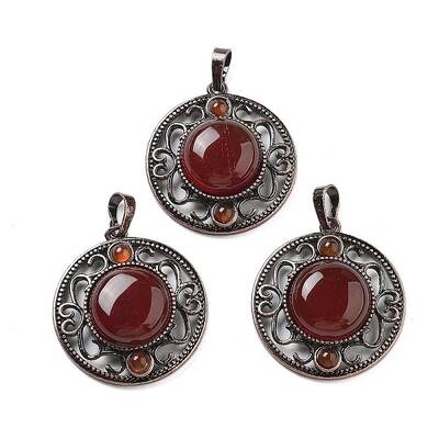 Natural Carnelian(Dyed and Heated) Pendants