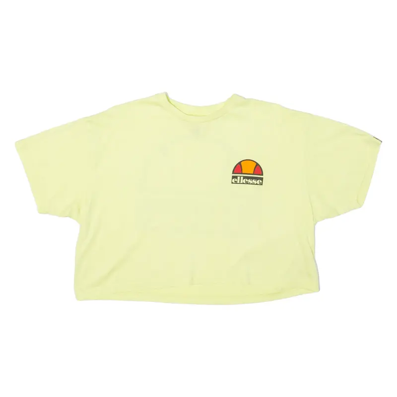 ELLESSE Cropped Top Womens T-Shirt Yellow S