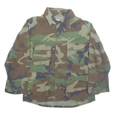 Mens Shirt Green Camouflage Long Sleeve M