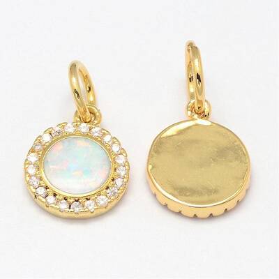 Brass Micro Pave Cubic Zirconia Charms