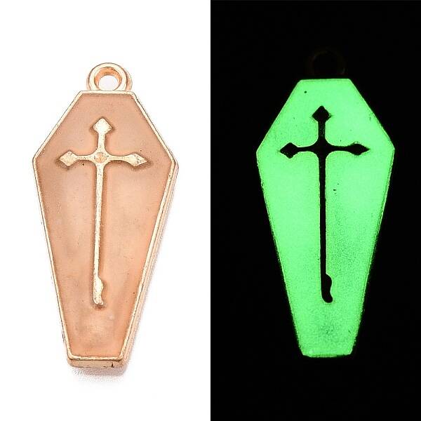 Halloween Theme Rack Plating Luminous Alloy Enamel Pendants
