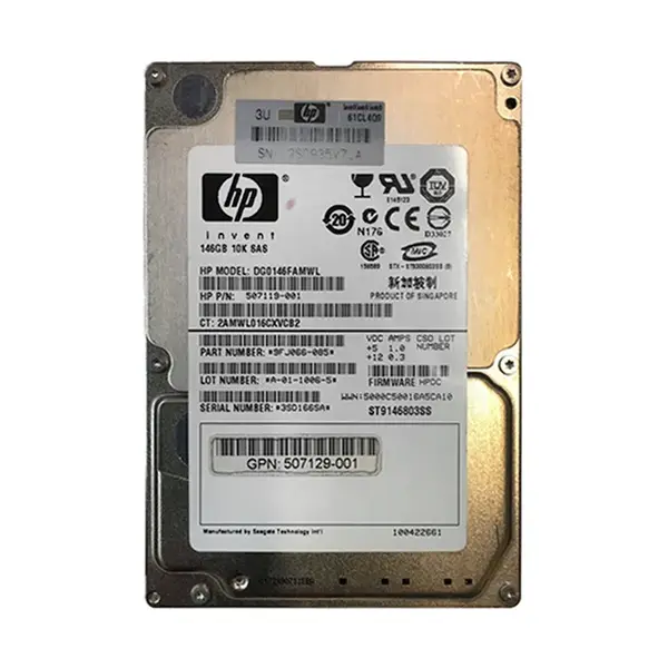 507129-001 HP 146GB 6Gb/s SAS 10000 2.5-inch Hard Drive