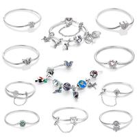 MULA Women's S925 Silver Bracelet Set, DIY Personalized Customization, Suitable for All Pandora Charms and Beads, Perfect Gif...