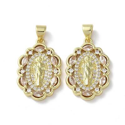 Rack Plating Brass Cubic Zirconia Pendants