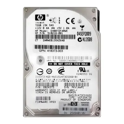 EH0072FARWC HP 72GB 6Gb/s SAS 15000 2.5-inch Hard Drive