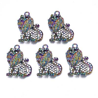 Rack Plating Rainbow Color Alloy Pendants