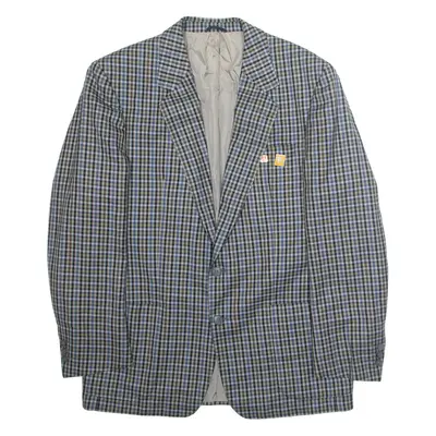 Mens Blazer Jacket Blue Check L