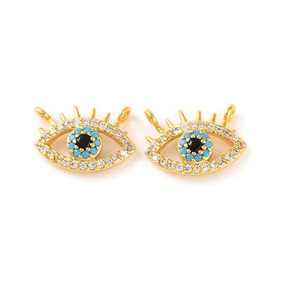 Brass Micro Pave Clear Cubic Zirconia Pendants