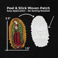 (2Pack) Virgen De Guadalupe Woven Patch - fast and easy ‘peel & stick’ application made for Cowboy Hats Phone Cases Dashb...