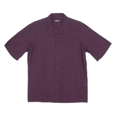 DKNY Mens Plain Shirt Purple M