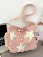 Women's Star Patched Design Tote Bag, Mother's Day Gift, Fashionable Large Capacity Portable Shoulder Bag for Daily Used, Cas...