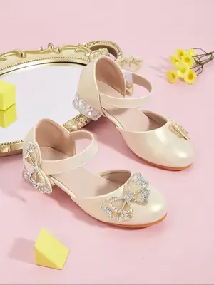 Girl's Elegant Bowknot Decorated Flats, Cute Comfortable Non-slip Design Shoes for Party, Daily Clothing Decor for Kids