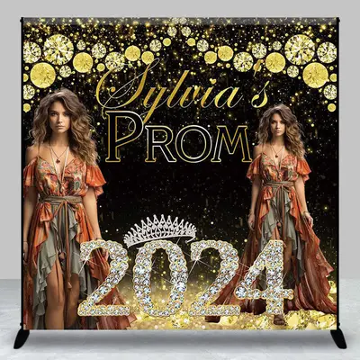 Glitter Diamond Prom Custom Photo Graduation Backdrop - Aperturee
