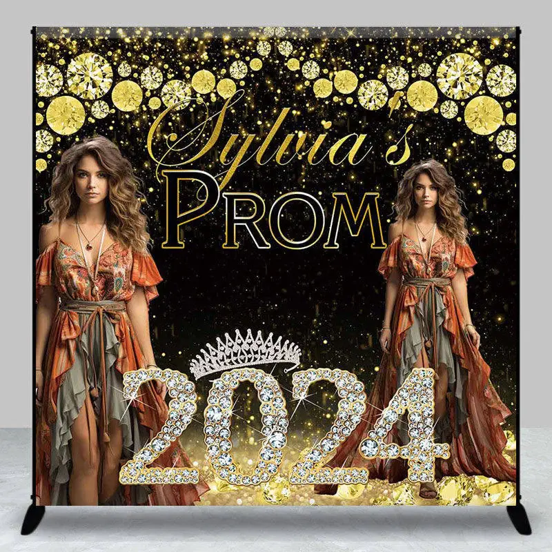 Glitter Diamond Prom Custom Photo Graduation Backdrop - Aperturee