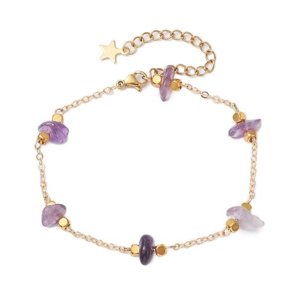 Natural Amethyst Beaded Bracelets