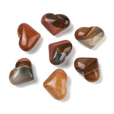 Natural Ocean Agate Heart Palm Stone