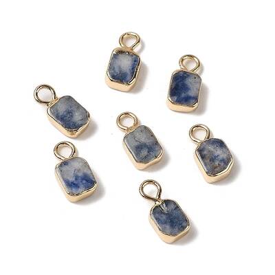 Natural Blue Spot Jasper Rectangle Charms