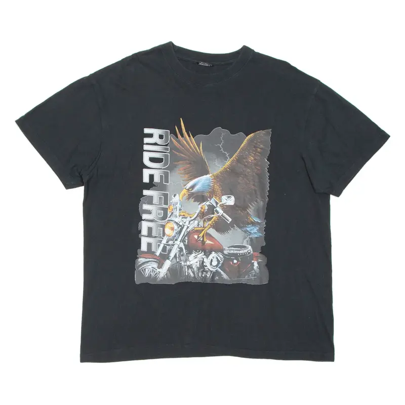 ACTIVEWEAR Ride Free Mens T-Shirt Black 2XL