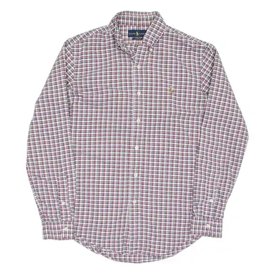 RALPH LAUREN Custom Fit Mens Shirt Red Check Long Sleeve S