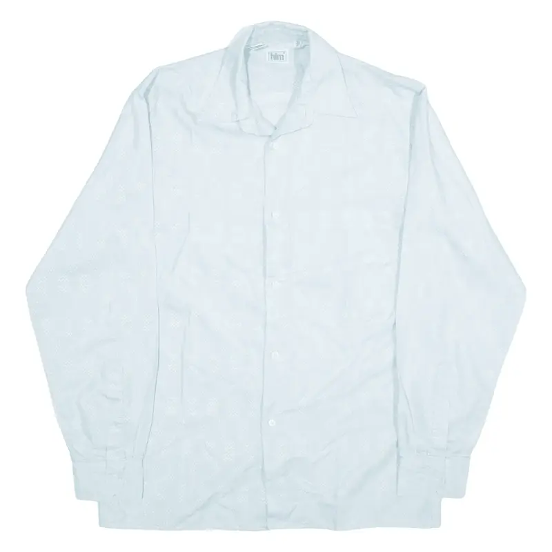 HIM Plain Shirt Blue 90s Long Sleeve Mens S