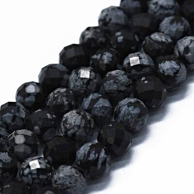 Natural Snowflake Obsidian Beads Strands