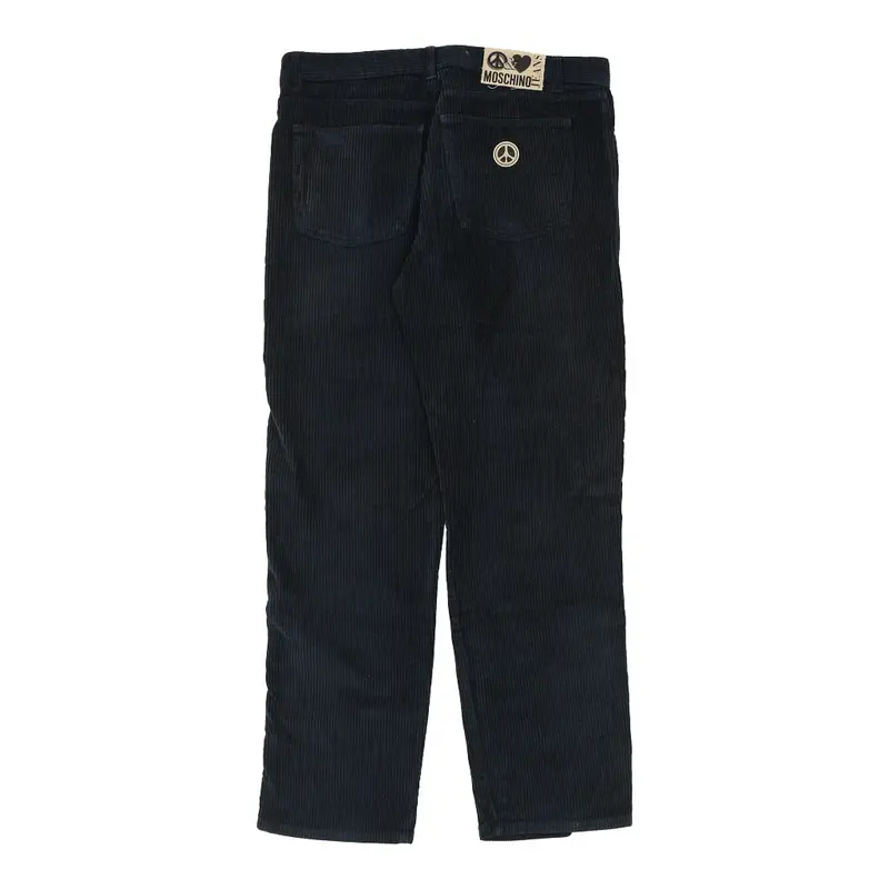 Moschino Cord Trousers - 39W 36L Navy Cotton Blend