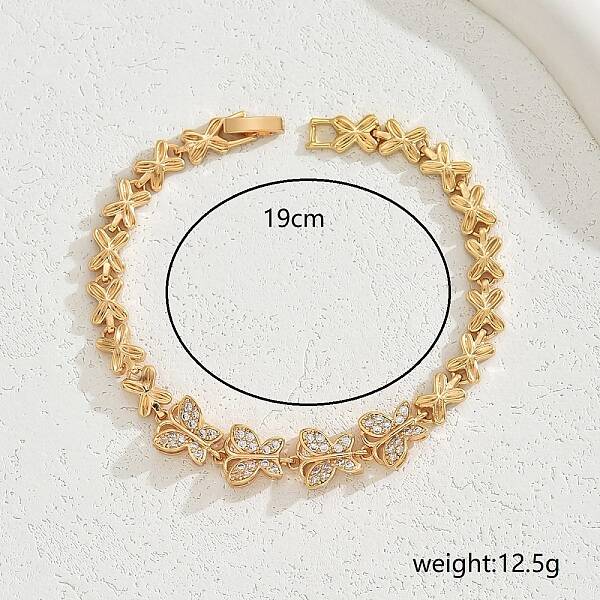 Elegant Brass Butterfly Link Chain Bracelets for Women