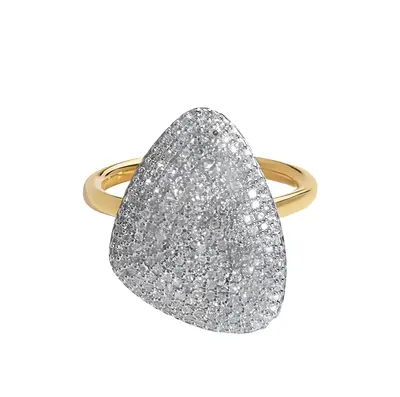 10K Gold Diamond Pavé Wedding Ring D Color VVS Clarity