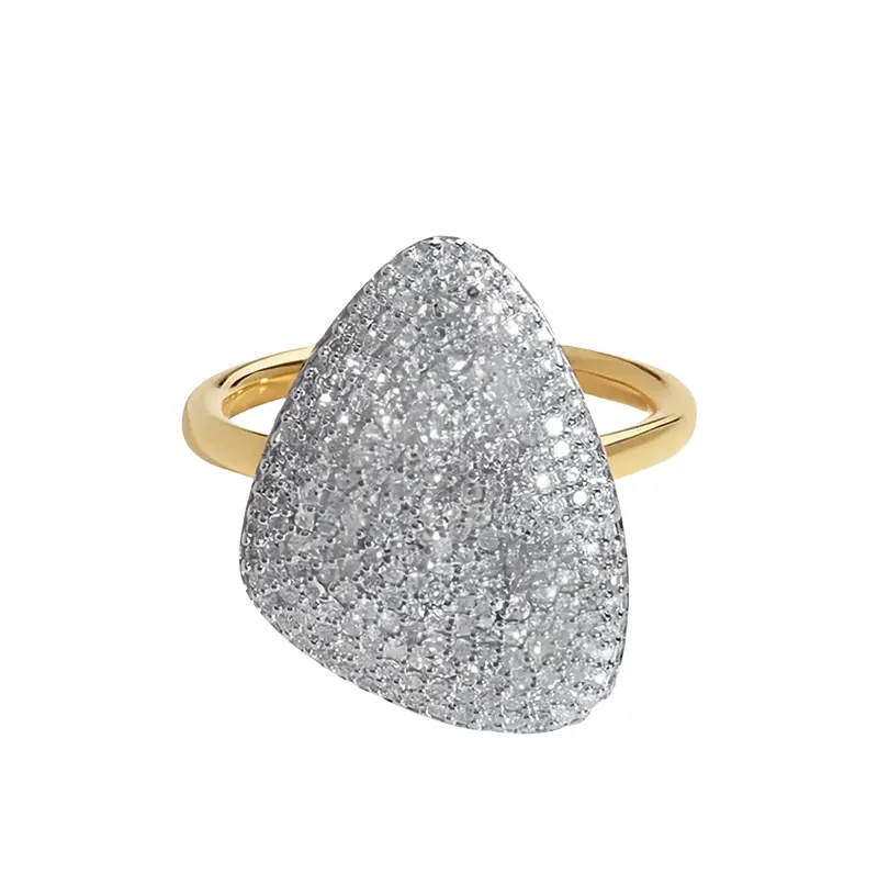 10K Gold Diamond Pavé Wedding Ring D Color VVS Clarity