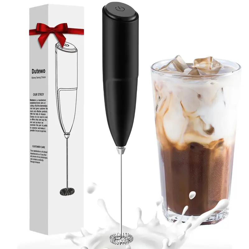 Electric Hand Mixer Milk Frother for Coffee - Handheld Foam Maker for Lattes, Cappuccino, Frappe, Matcha, and Hot Chocolate E...