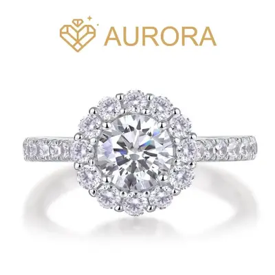 【#01 Radiant Halo】1 Carat Moissanite Rings with 925 Sterling Silver High Quality with Daily  Gift Auspicious Ring Jewelry...