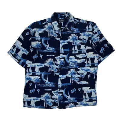Puritan Hawaiian Shirt - Large Blue Viscose