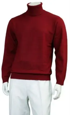 Suit And Turtleneck Combo - Turtleneck Prom Outfits - Prom Turtleneck  Burgundy Suit