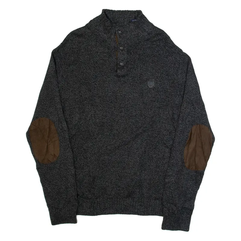 CHAPS Mens Jumper Grey High Neck Tight Knit L
