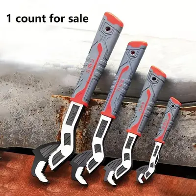 Multifunctional Self-locking Pipe Wrench, Large Opening Industrial Grade Pipe Wrench, Water Heater Pipe Fast Release Wrench F...