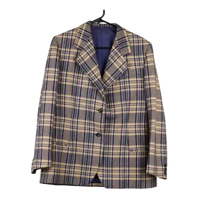 Unbranded Checked Blazer - Large Navy Cotton