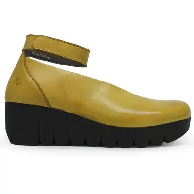 Fly London VILY161FLY Burn Leather Women's Comfort Shoes - Mustard - Size:US 9-9.5 Women