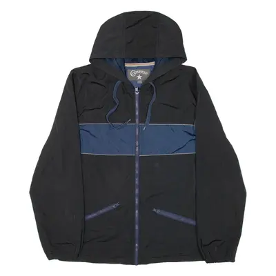CONVERSE Mens Track Jacket Black Hooded L