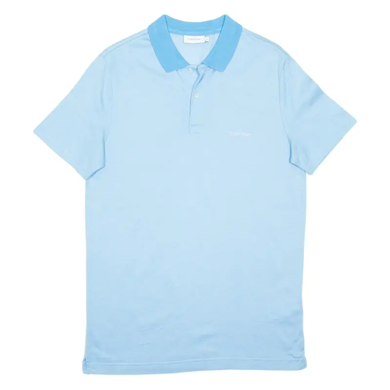CALVIN KLEIN Mens Polo Shirt Blue M