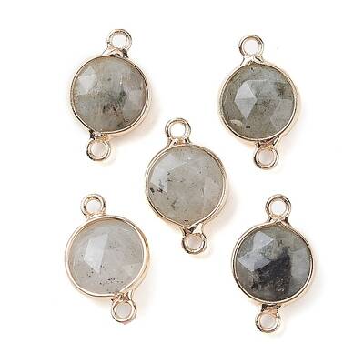 Natural Labradorite Connector Charms