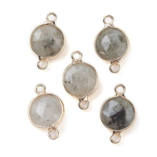 Natural Labradorite Connector Charms