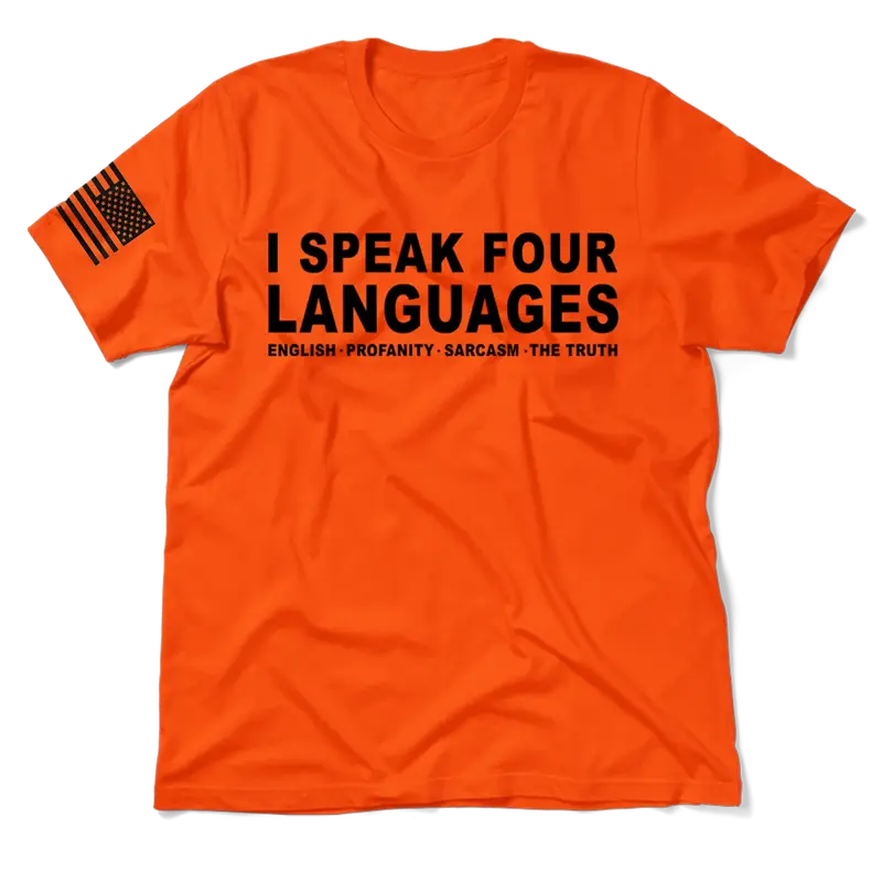Four Languages - Safety Orange Hi-Vis T-Shirt