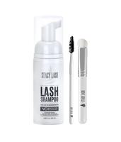 STACY LASH Cosmetic Eyelash Shampoo 50ml Foaming Gentle Wash + Cleansing Brush | Makeup Remover for Extensions & Natural Lash...