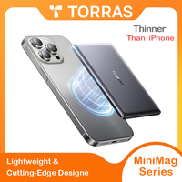 TORRAS MiniMag Power Bank Ultra Slim 5,000/10,000mAh 0.3 in Wireless MagSafe Portable Charger with USB-C Cable, Fast Charging...