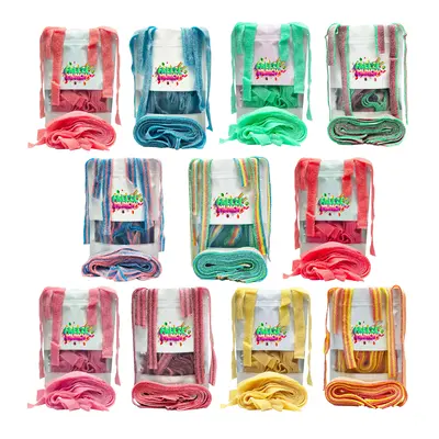 Sour Ribbons Belts - 1 Pack Flavored Sour Candy Strips  Belt Ribbons, Deliciously Sour, Fresh & Chewy Candy Belts, Vegan Cand...