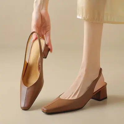CHIKO Gizelle Pointy Toe Block Heels Slingback Shoes