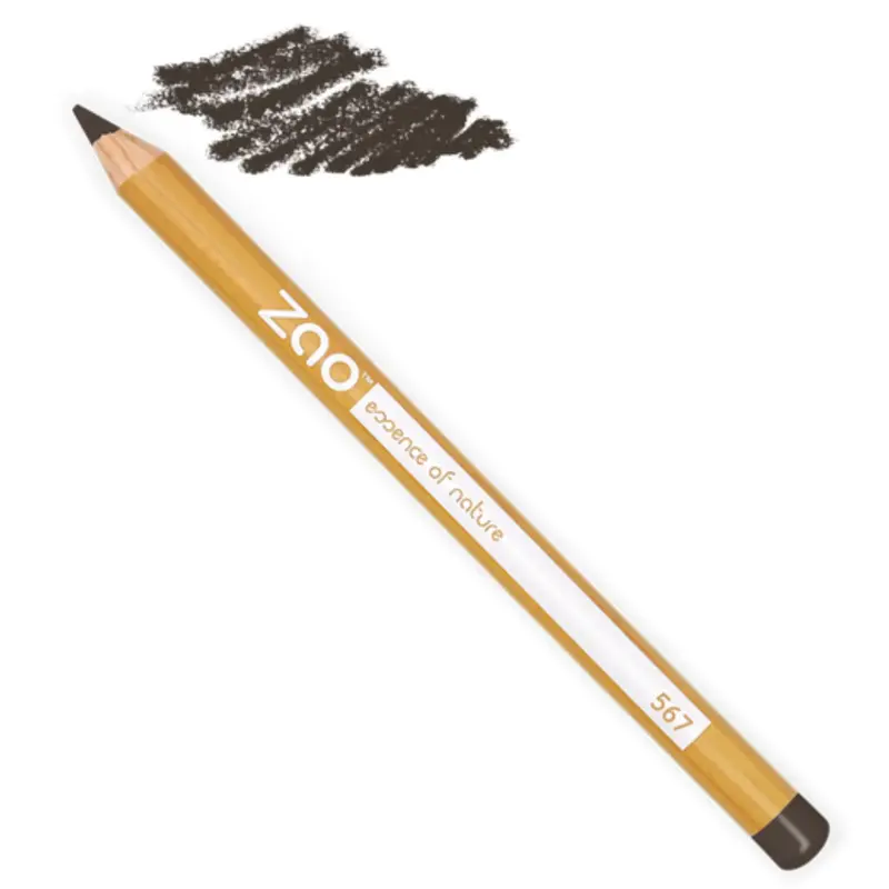 Zao Make Up Multipurpose Pencils for Eyes, Eyebrows and Lips, 567 Ebony Brown (1.14 G)