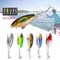 5/10 Count/Box Whopper Plopper, Top Floating Swimming Catfish Bait & Trout Lures Bass Fishing Lures, Box Packed Long Throw Fi...