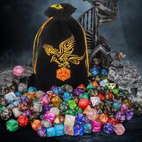 26 x 7 (182pcs) Polyhedral Dice Set for Dungeons and Dragons D&D RPG MTG Role Playing Table Games, with a Large Flannel Bag